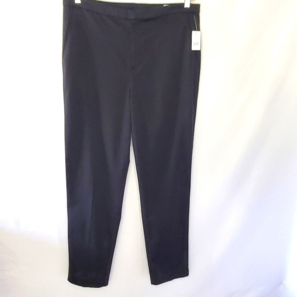 Gap High Rise Slim Crop Pants Size 16 Tall Black Academia Career NWT - Picture 1 of 15